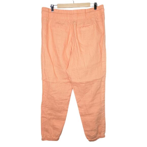 NEW Athleta Cabo Tide Linen Jogger Pants 14 Cactus Peach Orange Pull On Casual - Picture 6 of 13